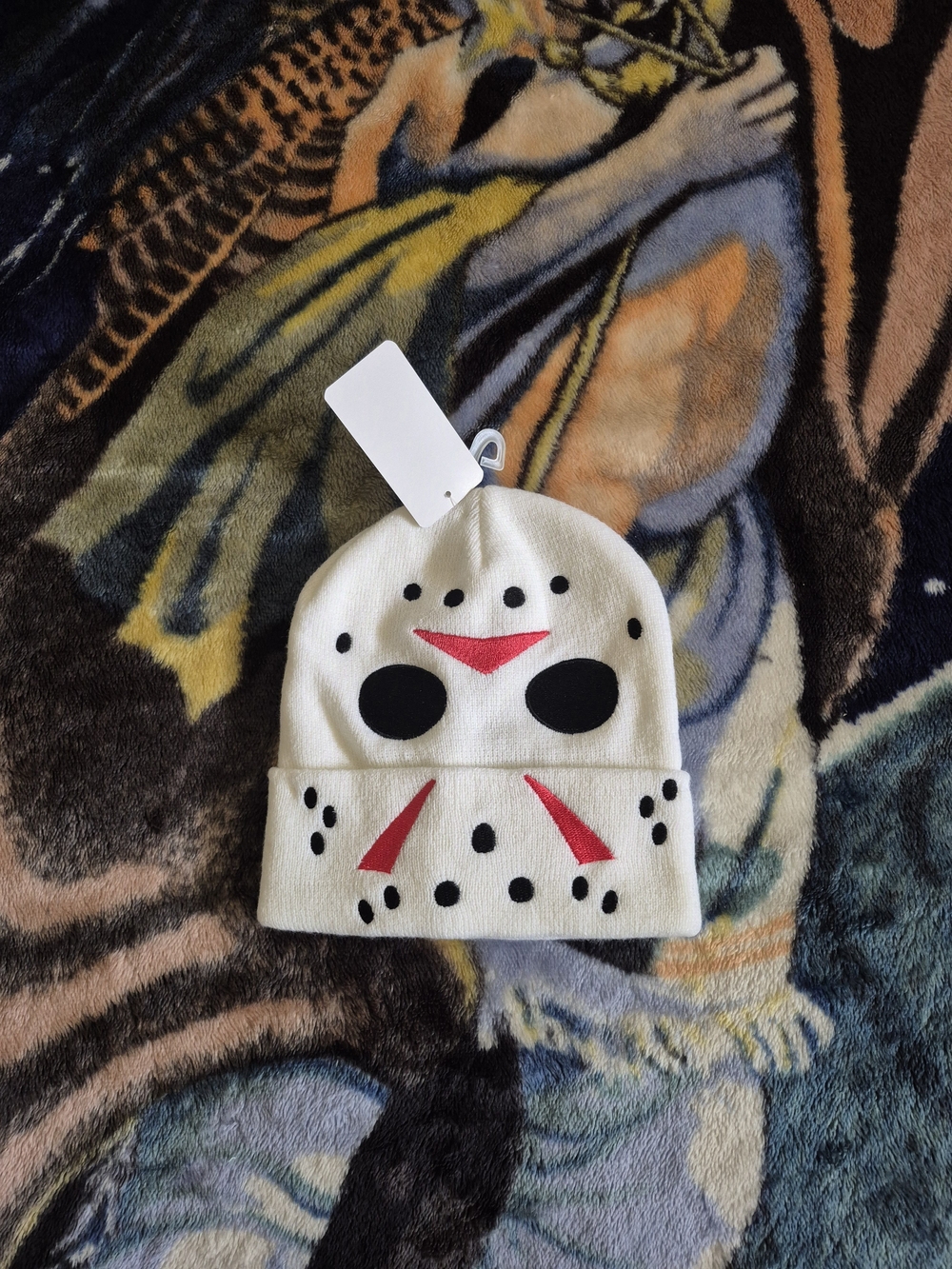Jason Voorhees Hockey Mask Beanie White & Red NWT